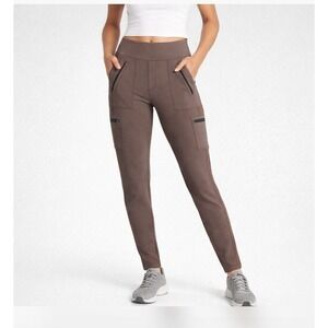 Athleta Headlands Cargo Pants Brown High Rise Zip Pocket Gorpcore Womens 4